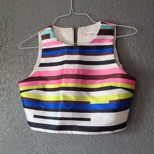L'ATISTE Multi Color Crop Zip Up